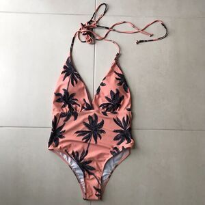 Shein One Piece Swimsuit Multicolor Tropical Print Padded Swimwear